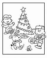Coloring Christmas Pages Charlie Brown Snoopy Peanuts Printable Kids Gang Tree Sheets Cartoon Jr Clipart Book Print Pumpkin Color Its sketch template