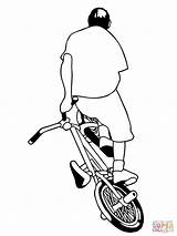 Bmx Bicicleta Fahrrad Ausmalbild Velo Biker Colorier Vélo Coloringhome Empinando Gratuits sketch template