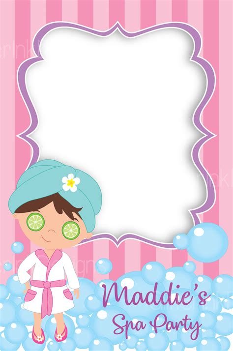 spa party photo booth frame digital  glam diva etsy