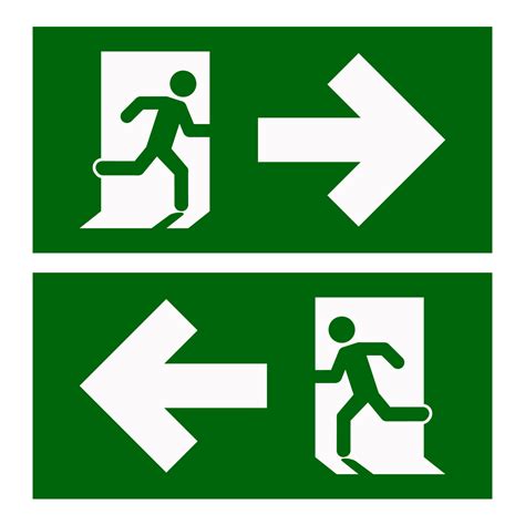 emergency exit left emergency exit  escape route signs vector illustration