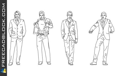 Men In Suits Dwg Drawing Free Download In Autocad Platform 2007