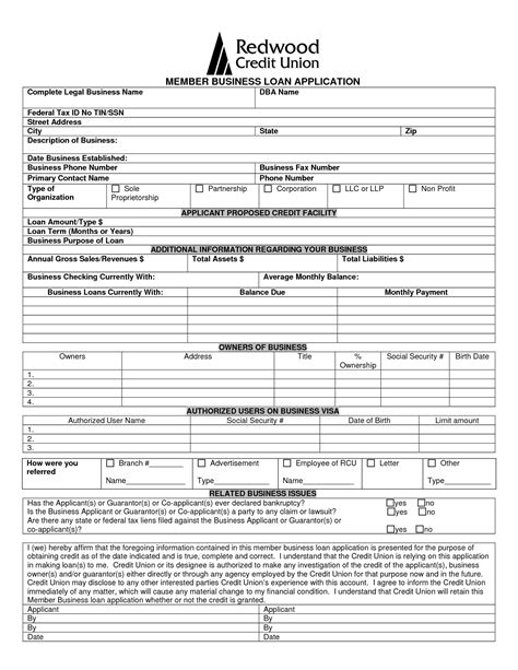 business loan application form  printable documents