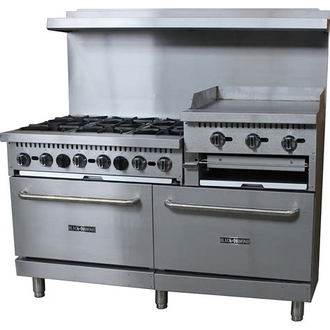 stainless steel  burner gas stove   ovens  griddlebroiler combo  wide