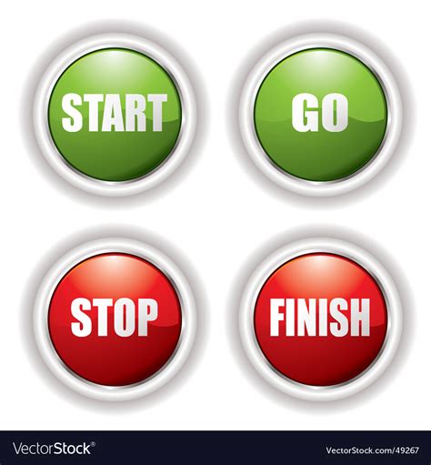 stop start button royalty  vector image vectorstock
