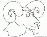 Ram Head Coloring Printable Pages Color Animals sketch template