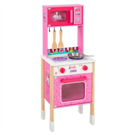 theo klein barbie epic chef wooden pretend play toy kitchen playset for
