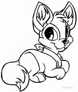 Fox Coloring Pages Baby Cute sketch template