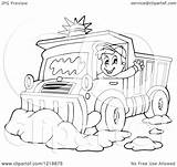 Snow Waving Driver Clipart Outlined Plough Happy Illustration Snowplow Royalty Visekart Vector Coloring Pages Template sketch template