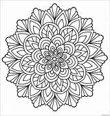 Mandala Flower Pages Coloring Color Online Leaves sketch template