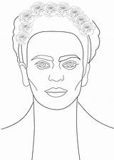 Frida Kahlo Autorretrato Espinas Pintar Imgcolor sketch template