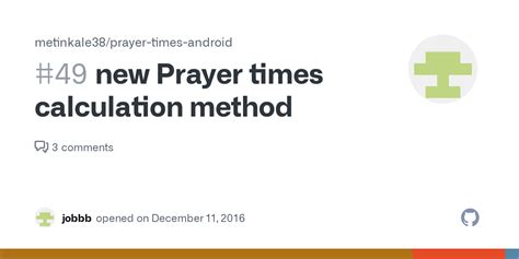 prayer times calculation method issue  metinkaleprayer times android github