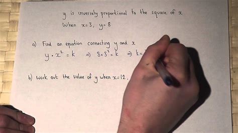 Inverse Proportion Y Is Inversely Proportional To The Square Of X