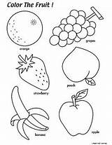 Kindergarten Colouring Nursery Trace Frutas Tracing Inglés Math Fruta sketch template