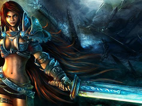 Woman Warrior Fantasy Hd Wallpaper 2560x1440 26482
