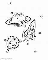 Space Coloring Pages Themed Printable Boys Activity sketch template