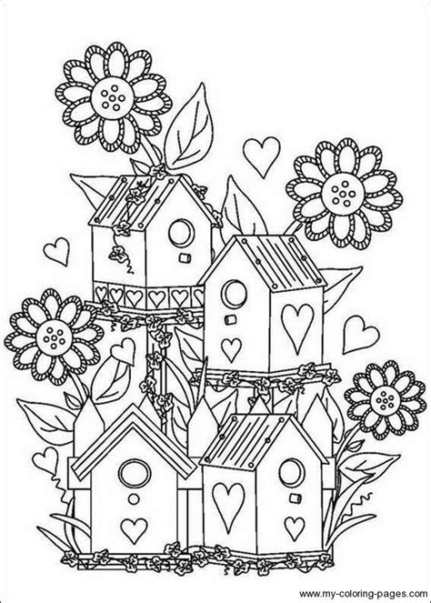 birdhouse coloring pages detailed coloring pages cartoon coloring
