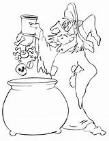 Witch Coloring Cauldron Pages Ingredients Potion Kids Printables Popular sketch template