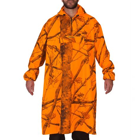 regenponcho  camouflage orange decathlon