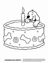 Birthday Puppy Coloring Happy Clifford Pages Dog Colouring Kids Printable Dogs Party Cool Cartoon Big Visit sketch template