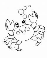 Coloring Pages Crabs Printable Crab sketch template