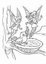 Coloring Fairy Tinkerbell Pages Disney Fawn Fairies Animals Printable Tinker Bell Fee Bird sketch template