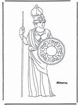 Minerva Dea Disegno Artemide Atena Roma Grega Mitologia Palas Romanos Minerve Minerwa Coloriages Romani Romains Romeinen Rzymskie Clio Deusa Terra sketch template