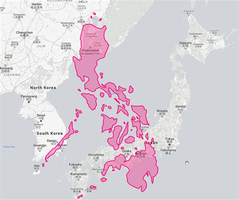 size   philippines compared  japanese islands   korean
