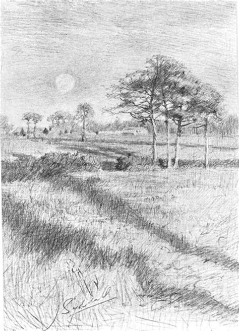 drawing   field  trees  joseph syddall