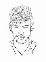 Neymar Drawings Drawing Outline Drawn Jr Easy Sketch Messi Badusha Simple Ronaldo Pencil Cartoon Choose Board Cristiano sketch template