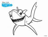 Nemo Finding Coloring Shark Pages Sheet Chum Disney Template sketch template