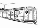 Subway Train Coloring Vector Drawing Pages Sketch Simple Outline Nyc York Passenger Clipart Mta Trains City Color Kids Drawings Colouring sketch template