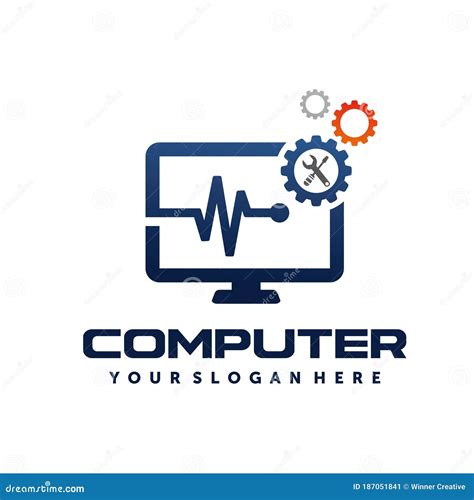 computer repair logo vector stock vector illustration  internet color