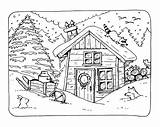 Winter Cottage Snow Coloring Pages Cold Pixabay Farm Printable Rural Mountain Sheets sketch template