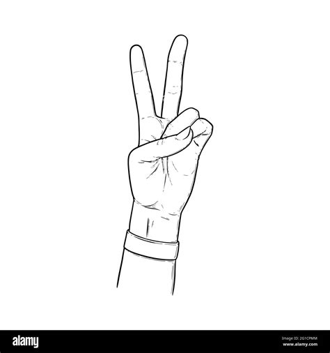 peace sign   fingers  peace hand gesture isolated  white