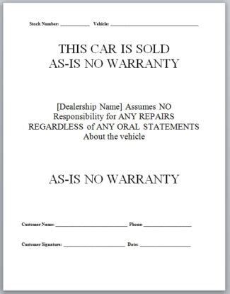 warranty form nwautolink