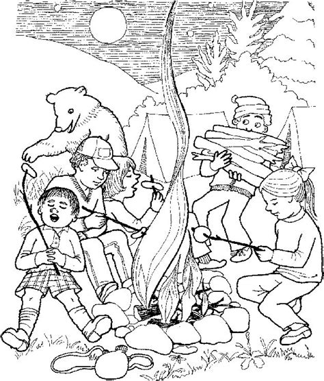 camping coloring pages images  pinterest day care