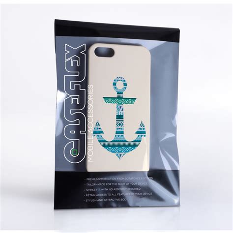 Iphone 5 5s Aztec Blue Anchor Hard Case Mobile Madho