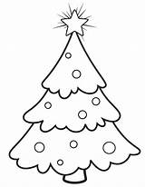 Christmas Tree Outlines Clipart Drawings Cute Library Coloring Clip Easy sketch template