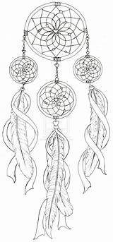 Dream Catcher Tattoo Coloring Pages Feather Outline Catchers Adult Drawing Colouring Metacharis Deviantart Choose Board sketch template
