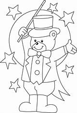 Circus Coloring Pages Kids Bear Colouring Ringmaster Printable Magician Theme Teddy Coloring4free Clown Preschool Crafts Carnival Color Sheets Bestcoloringpages Clip sketch template