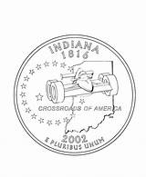 Indiana Quarter Coloring State Pages Printables States Usa Go Print Next Back sketch template