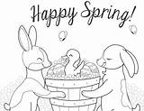 Coloring April Pages Spring Happy Kids sketch template