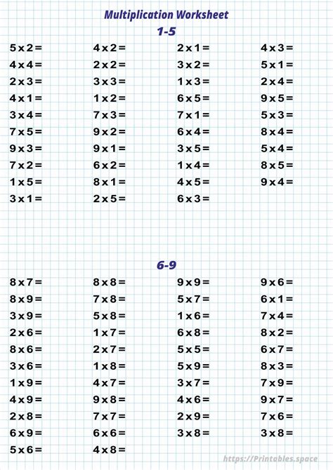 multiplication worksheets  printables