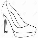 Heel High Shoe Heels Outline Drawing Easy Template Illustration Vector Shoes Woman Fashion Draw Freehand Google Drawings Dessin Sketch Zapato sketch template