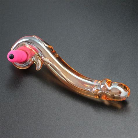 Glass Dildo With Mini Vibrator Penis Anal Beads Butt Plug