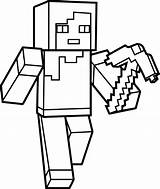 Minecraft Coloring Pages Kids Steve sketch template