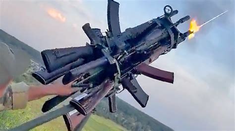 video shows ukrainian forces testing improvised anti drone weapon   ak  assault rifles
