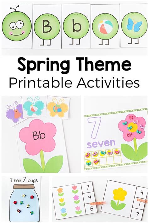 spring theme printables  activities  preschool  kindergarten