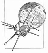 Ruimtevaart Kleurplaten Raumfahrt Geschiedenis Kleurplaat 1959 Maan Crashte Rusland Malvorlage sketch template