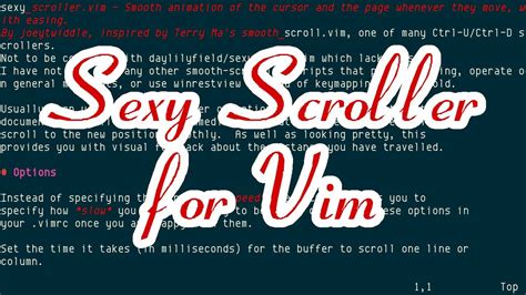 Sexy Scroller Vim Sexy Scroller Smooth Scrolling Sexily Youtube